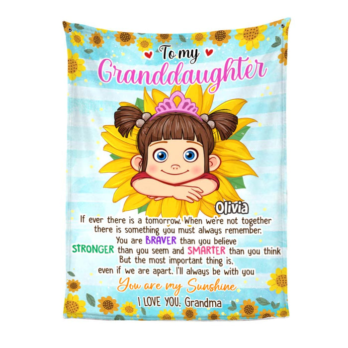 Personalized Gift For Granddaughter To My Granddaughter Sunflower Kid Blanket 31292 1