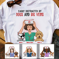 Personalized Easily Distracted By Dog And Nurse T Shirt MR41 65O60 thumb 1