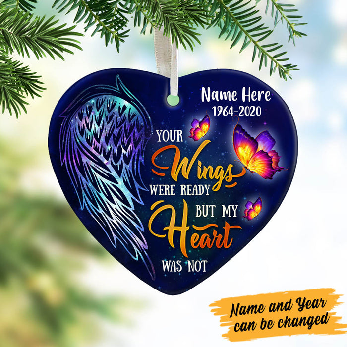 Personalized Butterfly Memorial Your Wings Were Ready Heart Ornament NB132 95O60 1