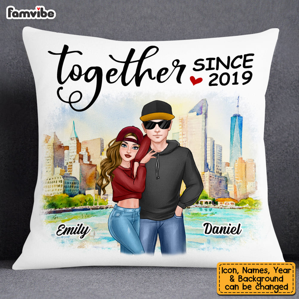 Personalized Couple Together Since Pillow DB173 30O53 Primary Mockup