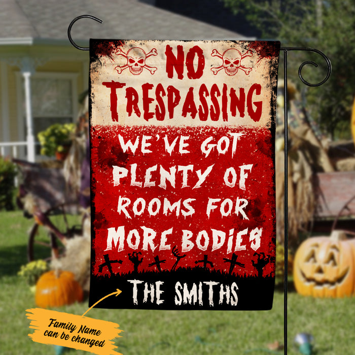 Personalized More Bodies Halloween No Trespassing Flag AG191 29O36 1