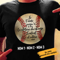 Personalized Dad Papa Baseball French T Shirt AP144 73O58 thumb 1