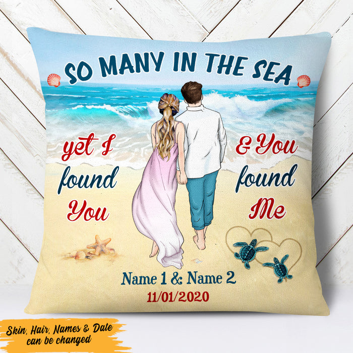 Personalized Couple Beach Pillow JN92 95O47 (Insert Included) 1