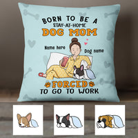 Personalized Born To Be A Dog Mom Pillow JR262 30O57 (Insert Included) thumb 1