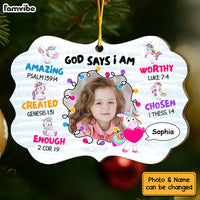 Personalized Gift For Grandkid Photo God Says I Am Benelux Ornament 30128 thumb 1