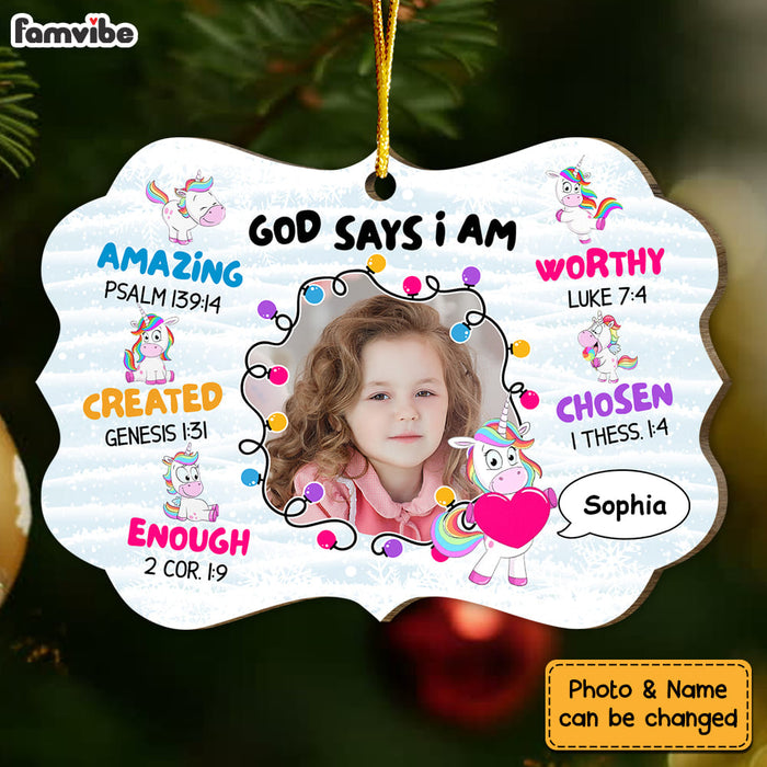 Personalized Gift For Grandkid Photo God Says I Am Benelux Ornament 30128 1