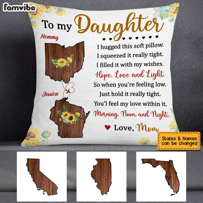 Personalized To My Daughter Sunflower Long Distance Pillow AG65 32O53 1