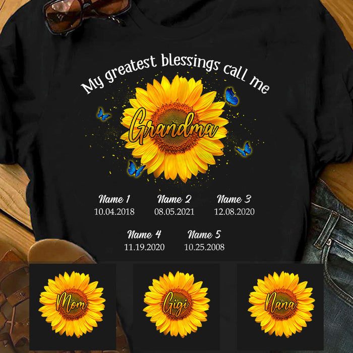 Personalized Grandma Sunflower T Shirt AP32 30O58 1