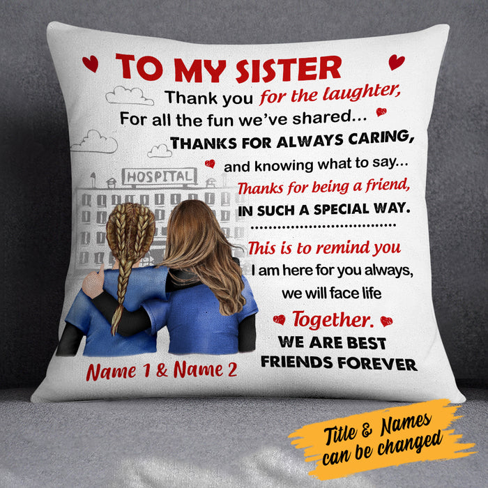 Personalized To My Bestie Nurse Friends Pillow MR32 65O34 (Insert Included) 1