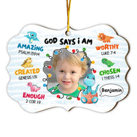 Personalized Gift For Grandkid Photo God Says I Am Benelux Ornament 30128 thumb 1