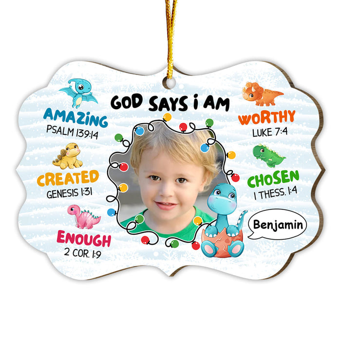 Personalized Gift For Grandkid Photo God Says I Am Benelux Ornament 30128 1