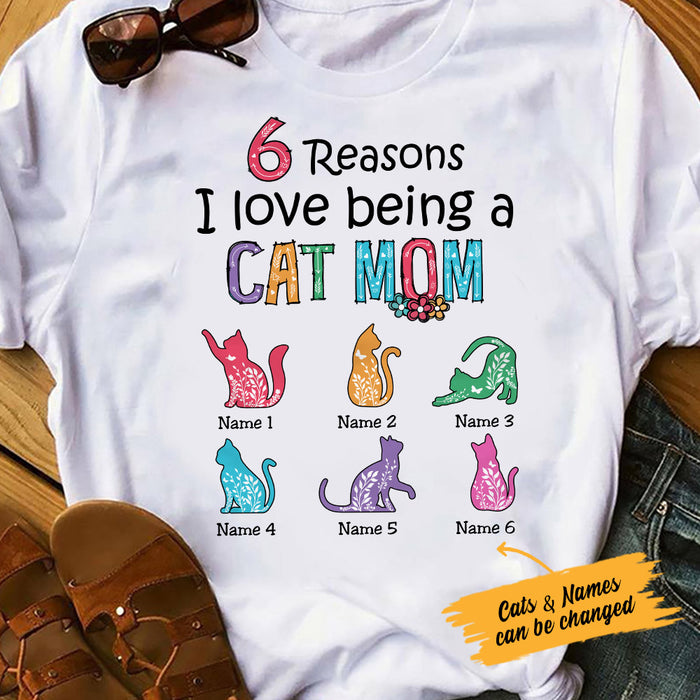 Personalized Reasons Love Being Cat Mom T Shirt MR193 30O53 1