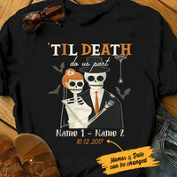 Personalized Halloween Skull Couple T Shirt SB231 85O53 thumb 1