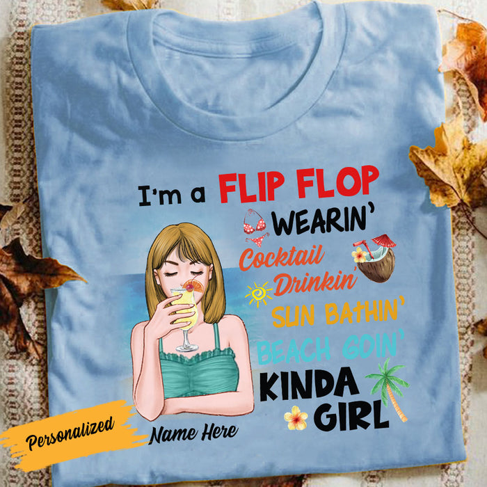 Personalized Beach Kinda Girl T Shirt JN71 30O58 1