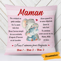 Personalized French Maman Grand-mère Elephant Mom Grandma Pillow AP149 65O53 (Insert Included) thumb 1