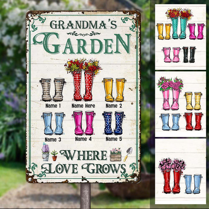 Personalized Grandma Garden Metal Sign JN302 26O58 1