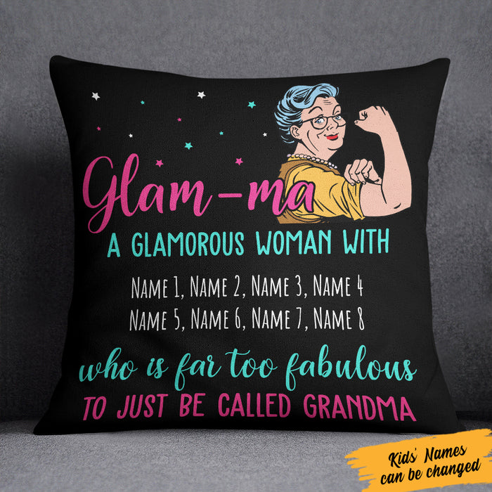 Personalized Grandma Fabulous Glamma  Pillow NB201 95O36 (Insert Included) 1