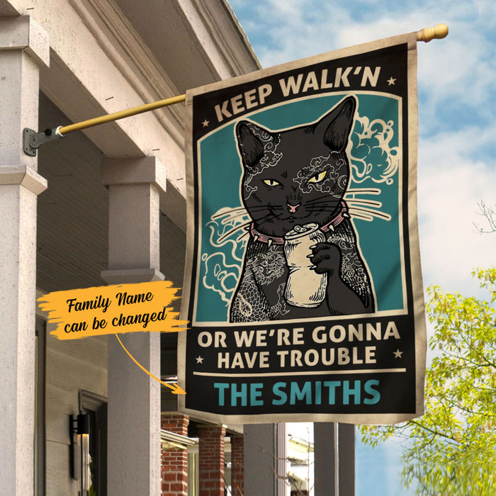 Personalized Black Cat Vintage Flag JL202 73O58 1