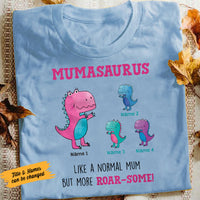 Personalized Roar Some Mom Grandma Dinosaur T Shirt MR61 95O58 thumb 1