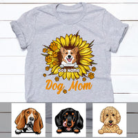 Personalized Dog Mom Sunflower T Shirt JR232 95O57 thumb 1