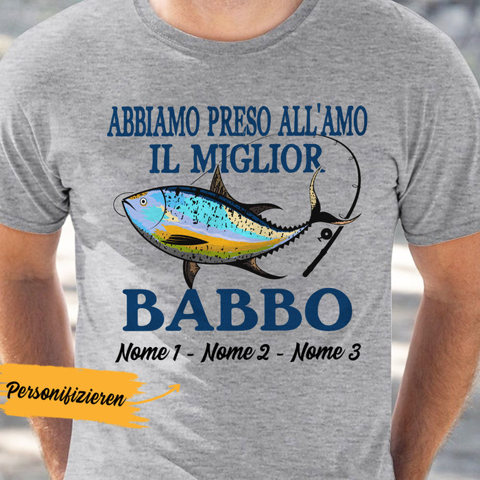 Personalized Italian Papà Nonno Pesca Fishing Dad Grandpa T Shirt AP95 65O36 1