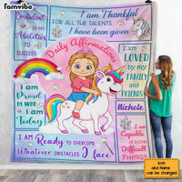 Personalized Gift For Granddaughter Inspirational Unicorn Affirmation Blanket 31404 thumb 1
