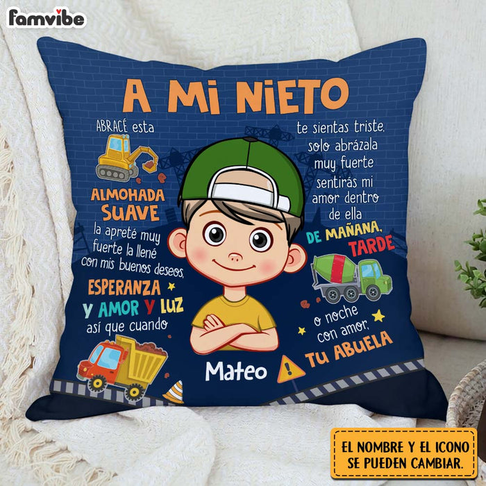 Personalized Gift For Grandson Construction Spanish Pillow 31018 1