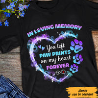 Personalized You Left Paw Prints on My Heart Dog Memorial T Shirt MR224 67O47 thumb 1