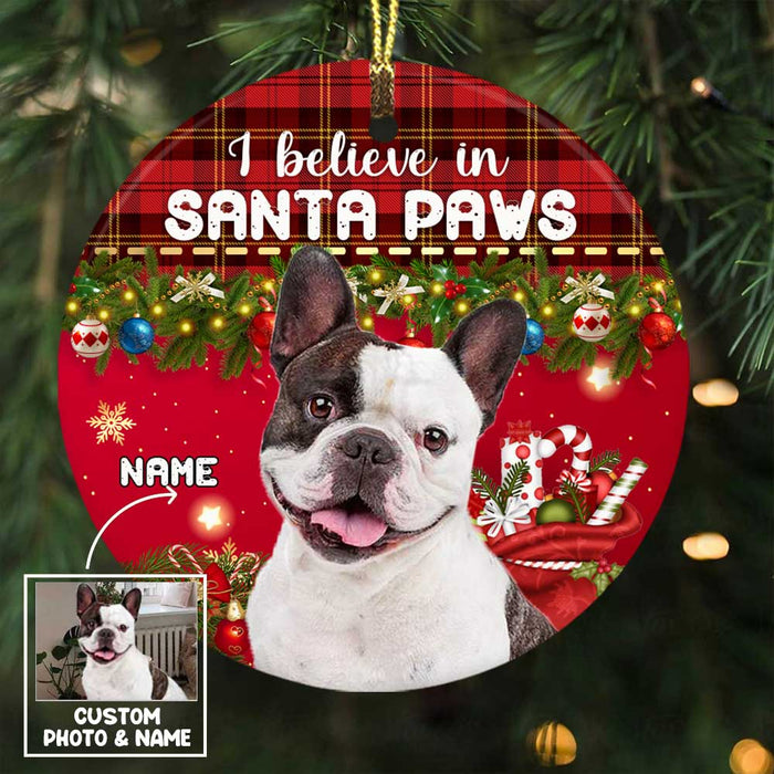 Personalized Dog Christmas Photo Circle Ornament OB193 30O58 1