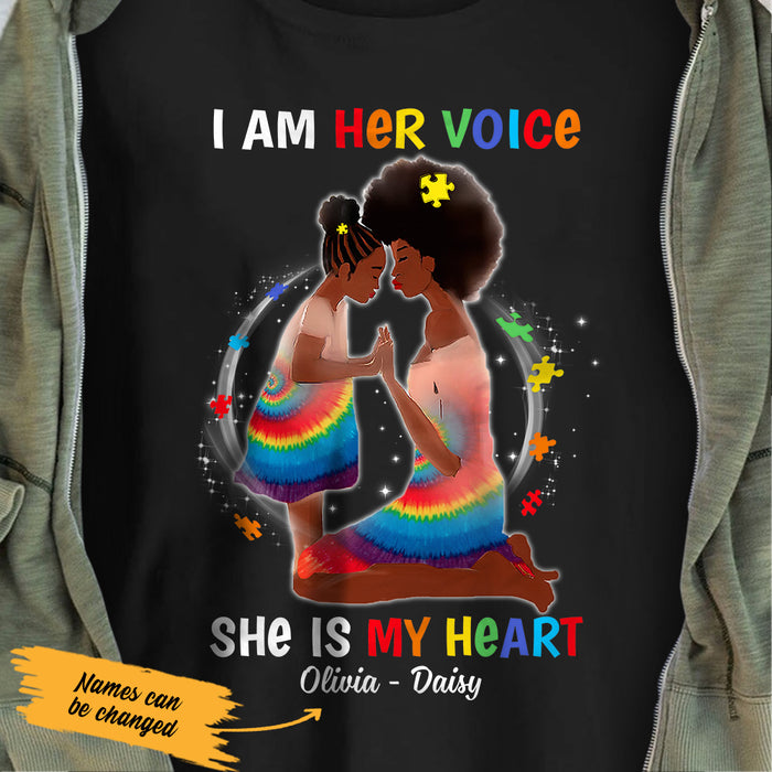 Personalized Autism Mom BWA Her Voice My Heart T Shirt AG32 65O47 1