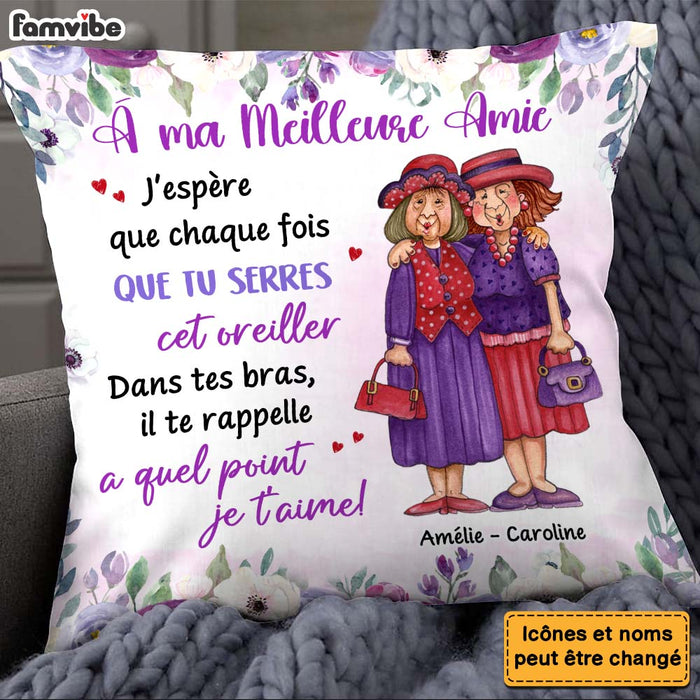 Personalized Gift For Friends French À Ma Meilleure Amie Pillow 30983 1