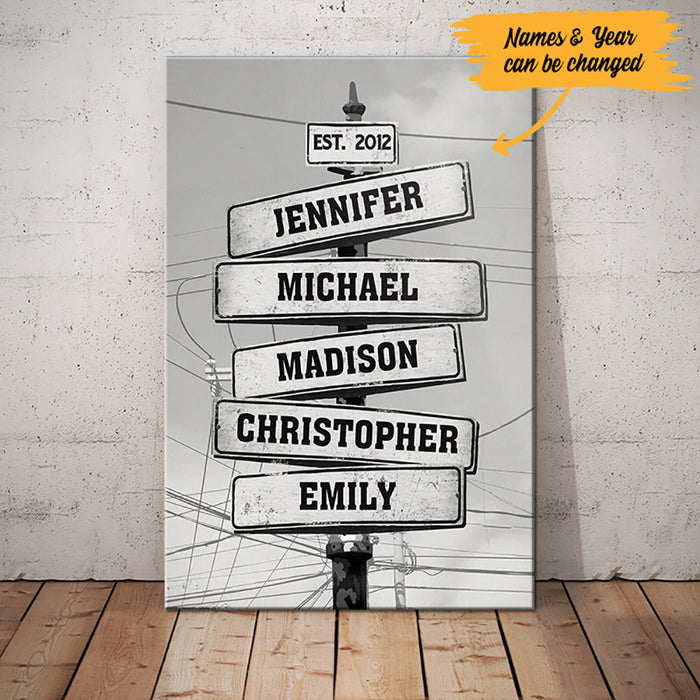 Personalized Family Street Sign Garden Canvas JL284 85O57 1