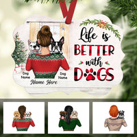 Personalized Dog Mom Life is Better Christmas MDF Ornament NB71 95O57 thumb 1