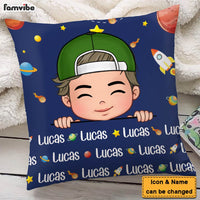 Personalized Gift For Grandson Custom Name Outer Space Pillow 30768 thumb 1