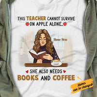 Personalized Teacher Books & Coffee T Shirt JN21 95O34 thumb 1