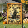 Personalized Halloween Black Cat Paw Reading Flag JL203 30O57 1