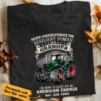 Personalized Never Underestimate A Farmer Grandpa  With Tractor T Shirt JL283 28O47 thumb 1