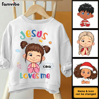 Personalized Gift For Granddaughter Jesus Loves Me Kid T Shirt - Kid Hoodie - Kid Sweatshirt 30239 thumb 1