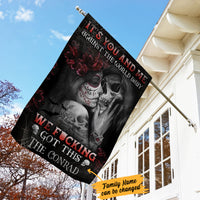Personalized Halloween Skull Husband & Wife Flag JL232 95O34 thumb 1