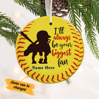 Personalized Baseball Softball Mom & Dad  Circle Ornament NB93 95O34 thumb 1