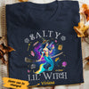 Personalized Mermaid Witch Salty Little Witch Halloween T Shirt AG271 95O53 1