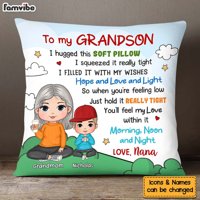 Personalized Gift For Grandson Cute Pillow 30467 1