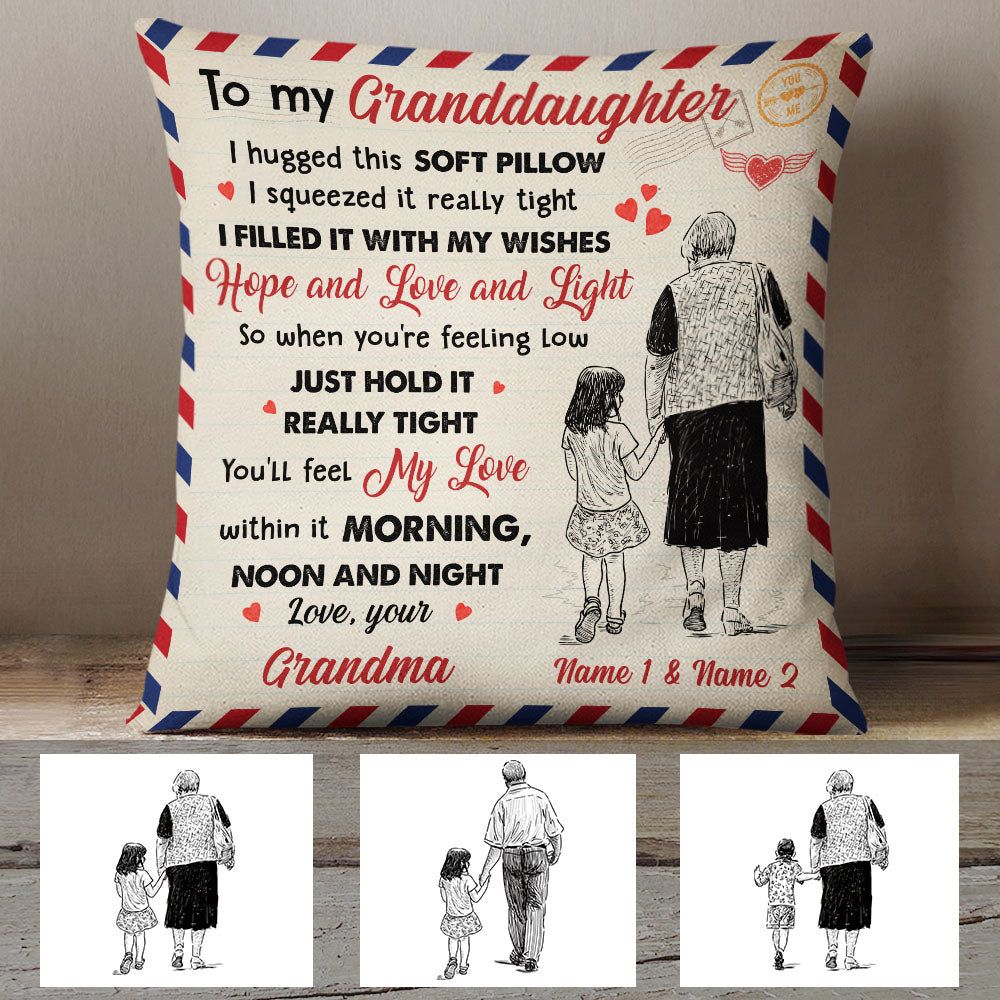 Personalized Grandpa Grandma Mom Granddaughter Daughter Grandson Pillow MR162 95O60