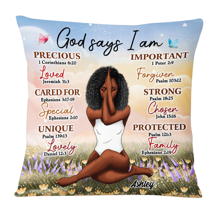 Personalized Gift For Daughter God Says I Am Bible Verses Pillow 22697 1