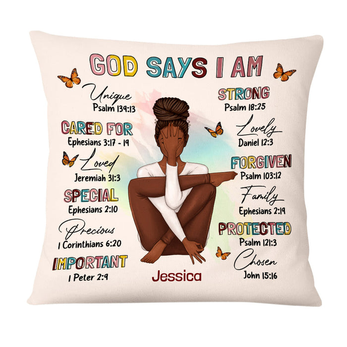 Personalized Gift For Daughter God Says I Am Bible Verses Pillow DB281 32O58 1
