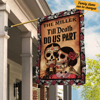 Personalized Husband & Wife Skull Halloween Flag JL152 81O34 thumb 1