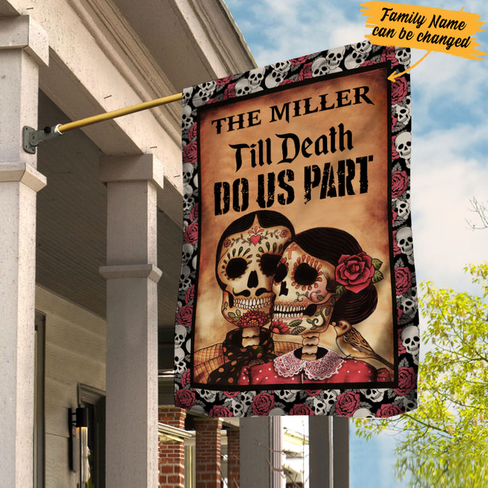 Personalized Husband & Wife Skull Halloween Flag JL152 81O34 1