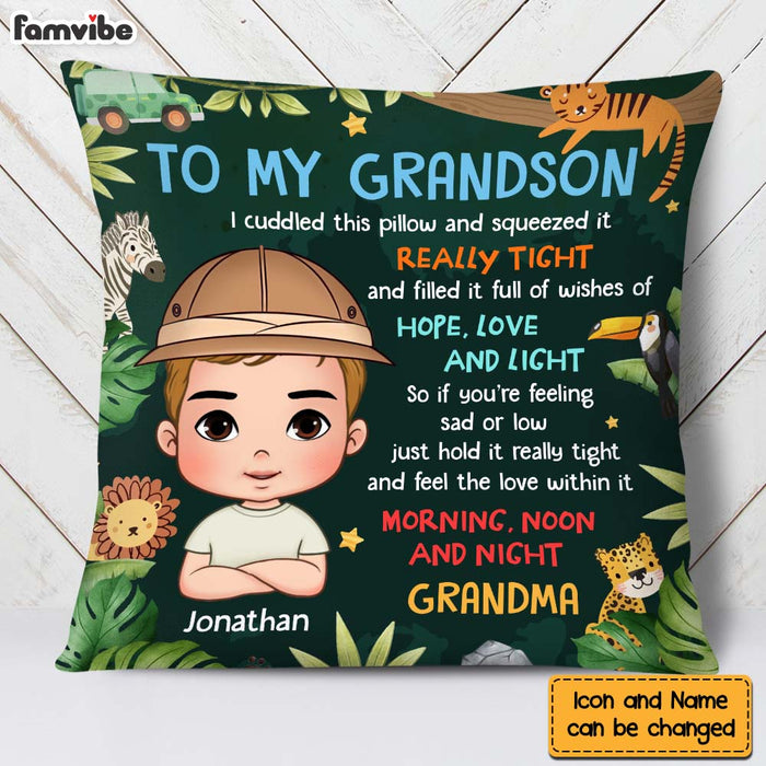 Personalized Gift For Grandson Jungle Animal Pillow 30809 1