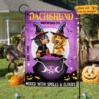 Personalized Dachshund Dog Brewing Company Halloween Flag AG193 95O47 thumb 1
