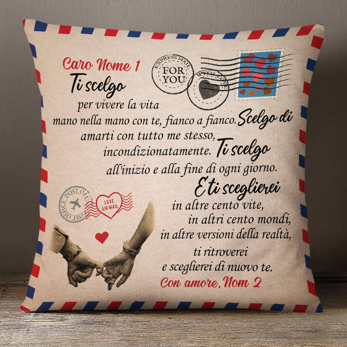 Personalized Italian Coppia I Choose You Couple Pillow AP137 65O34 (Insert Included) 1